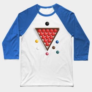 Snooker Ball Design Baseball T-Shirt